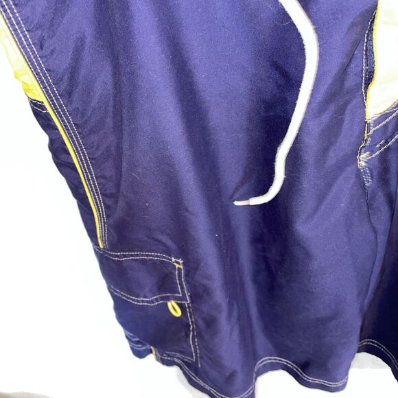 Corona Extra Board Shorts Men’s Size 34 Blue Yellow Drawstring Pocket Side - Picture 6 of 12